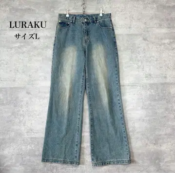 새상품급 LURAKU 세미 플레어 워시 데님 사이즈 L