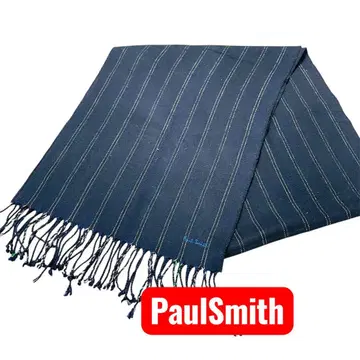 Paul Smith 네이비 스트라이프 머플러 실크 100%