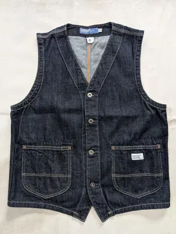 다크 데님 베스트 2 포켓