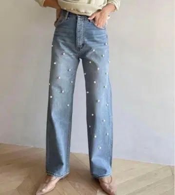 Sea Room Lynn 펄 비쥬 스트레이트 데님 25인치