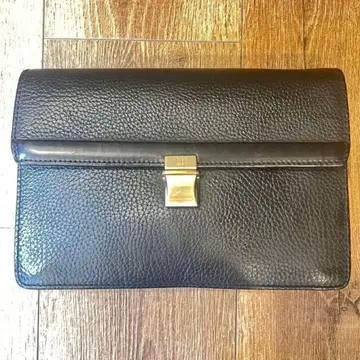 새상품급 Dunhill 블랙 가죽 클러치백 세컨드 백