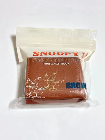 스누피 로손 한정판 지퍼 지갑 BROWN