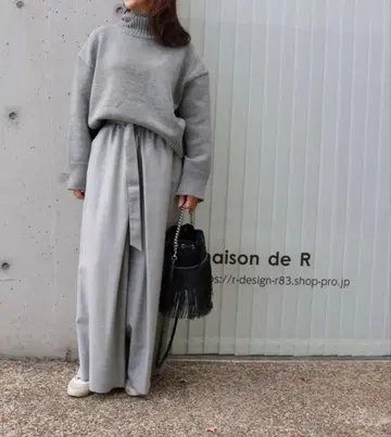 메종 드 아르 레니 와이드 팬츠 라이트 그레이