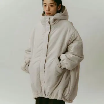 오버사이즈 후디 충전솜 다운 코트 andme