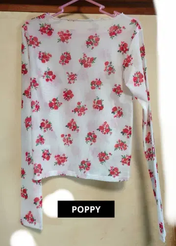 POPPY Red bouquet 시스루 탑