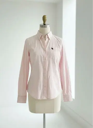 abercrombie 스트라이프 긴팔 셔츠 L 핑크