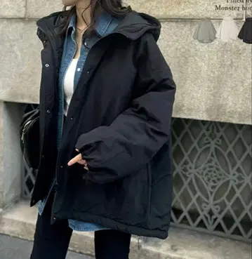 리디 Re EDIT 오버 사이즈 몬스터 후드티 코트