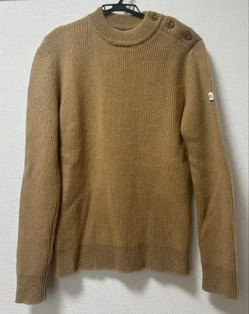 A.P.C. 베이지 니트 스웨터 남성용 S 마린 버튼 닻 버튼