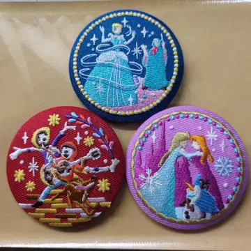디즈니 자수 캔뱃지 3개 세트