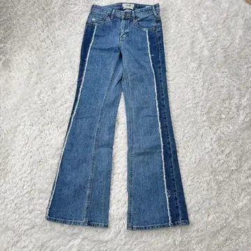 SOMETHING LISA 바이컬러 플레어 데님 팬츠 M 사이즈