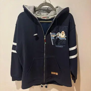 SANTAWORLD 지퍼 후드티 네이비 속기모 M 상당