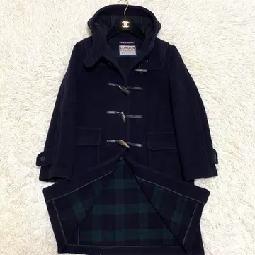 [ 새상품급 ] 런던 트래디션 더플 코트 타탄 체크 네이비 36