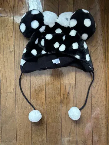 미키마우스 귀 달린 플리스 모자