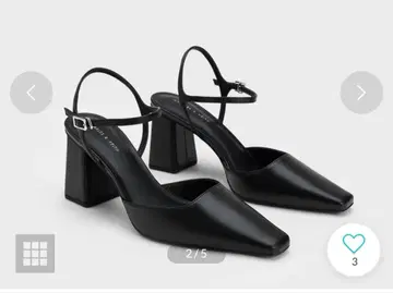 테이퍼드 블록힐 펌프스 ( Black )