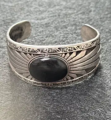 실버 925 에스닉 커프 팔찌