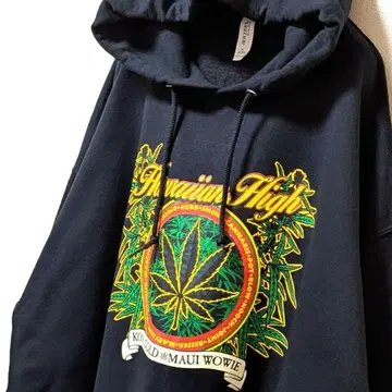 저지즈 하와이안 하이코나 골드 로고 후드티 블랙 XL 구제 의류