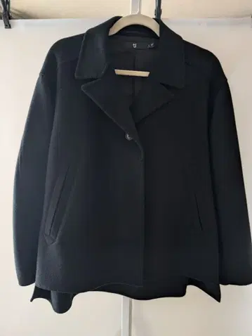 [유니클로 전설의 +J] 블랙 울 코트 L 사이즈