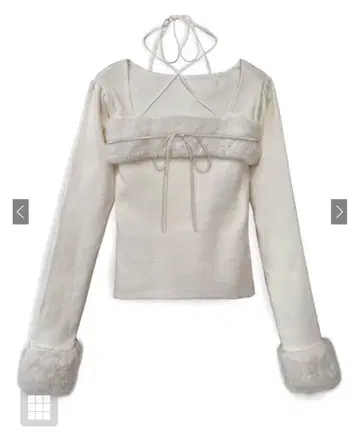 GRL 퍼 홀터넥 리본 니트탑[ru1387]