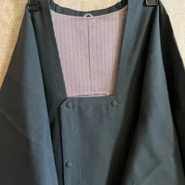 다크 그린 버튼 부착 기모노 코트 히후