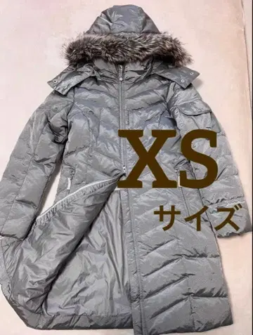 에디 바우어 롱 다운 자켓 XS 그레이 퍼 후드 부착