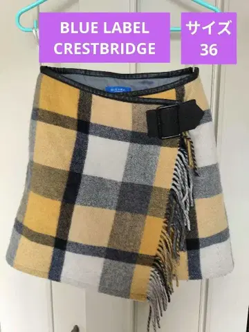 BLUE LABEL CRESTBRIDGE 울 혼방 스커트 머플러풍