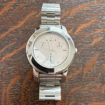 에네스베 핑크 다이얼 실버 시계 미작동