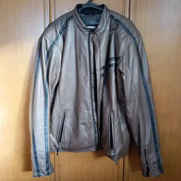 GOLDWIN 브라운 가죽 라이더 자켓 XO