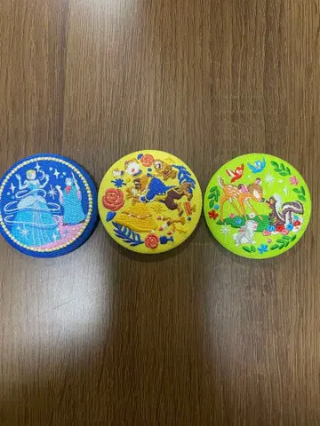 신데렐라와 동물 자수 캔뱃지 세트