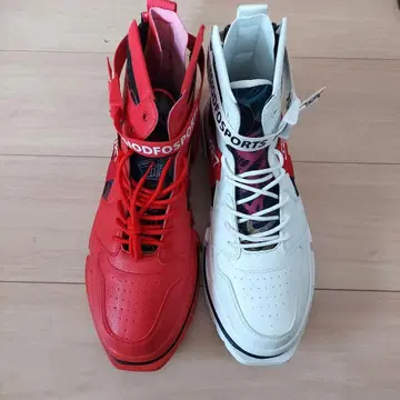 빨흰 하이컷 스니커즈