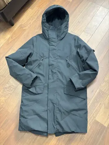 ELVINE 블랙 충전솜 코트 후드 부착 M 엘바인