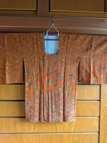 다이쇼 로망 사라사 패턴 오렌지 계열 도행