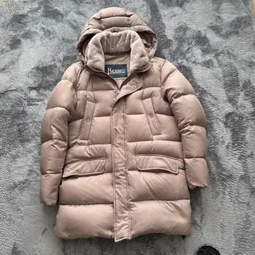 Herno 베이지 다운 자켓 후드 부착