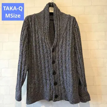 [ 새상품급 ] 그레이 네이비 계열 리브 니트 가디건