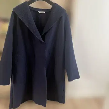 purelast 네이비 롱 코트