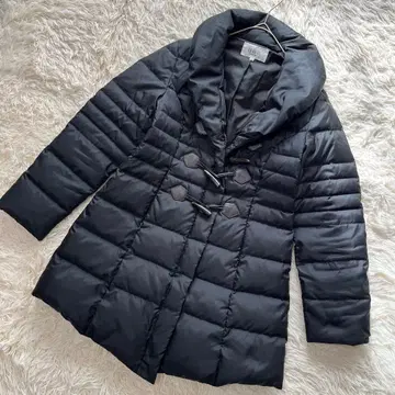 자유구 숄카라 다운 코트 38 블랙 토글 버튼 A라인 워셔블