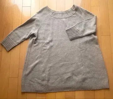 쓰리 도츠 5부 소매 오버 사이즈 니트 그레이지