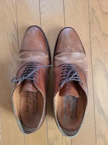 자란스리바야 26cm 브라운 가죽 캡토 슈즈