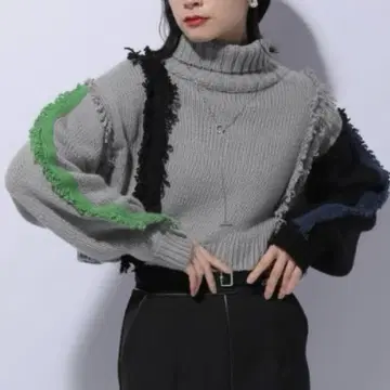 HARE 프린지 하이 삭 니트