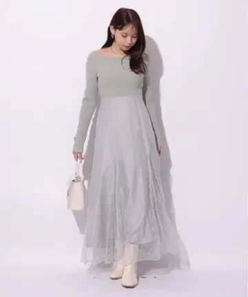 택 포함 새상품 Mystrada 라메 레이스 도킹 원피스