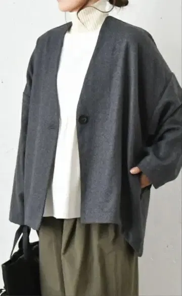 노카라 자켓 코트 그레이 새상품