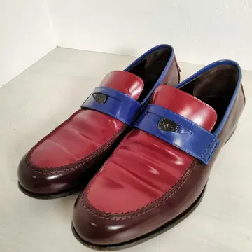 지미추 로퍼 코인 42 스티치 가죽 바이컬러 남성용