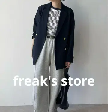 프릭스스토어 자켓 네이비 금 버튼 네이비 더블 FREE