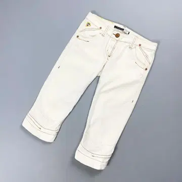 새상품급 스포츠 맥스 코디 크롭 기장 화이트 데님 사이즈 36*GD33