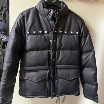 마블 가죽 다운 자켓