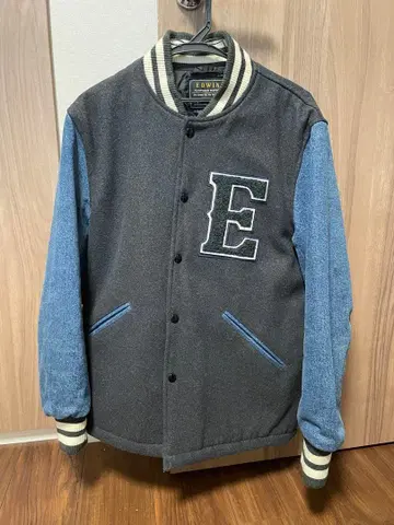EDWIN 바시티 자켓 GET546 L 사이즈 그레이/데님