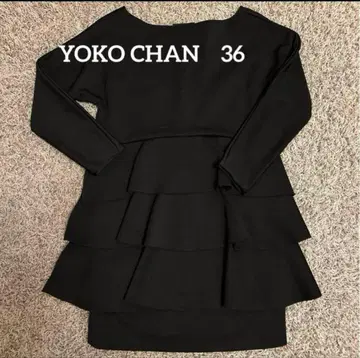 YOKO CHAN 미니 원피스 36 블랙 긴팔 프릴