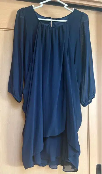 네이비 오부 소매 원피스 네이비 사이즈 F