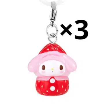 [ 미개봉 ] 마이멜로디 3개 산리오 캐릭터즈 딸기 메지루시 액세서리