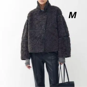H&M 에이치앤엠 테디 자켓 보아 자켓 다크 그레이