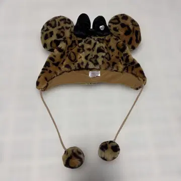 도쿄 디즈니 리조트 레오파드 무늬 팬캡 미튼 세트